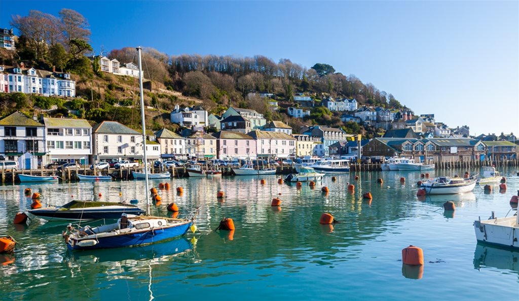 view of the coast in Looe, Cornwall