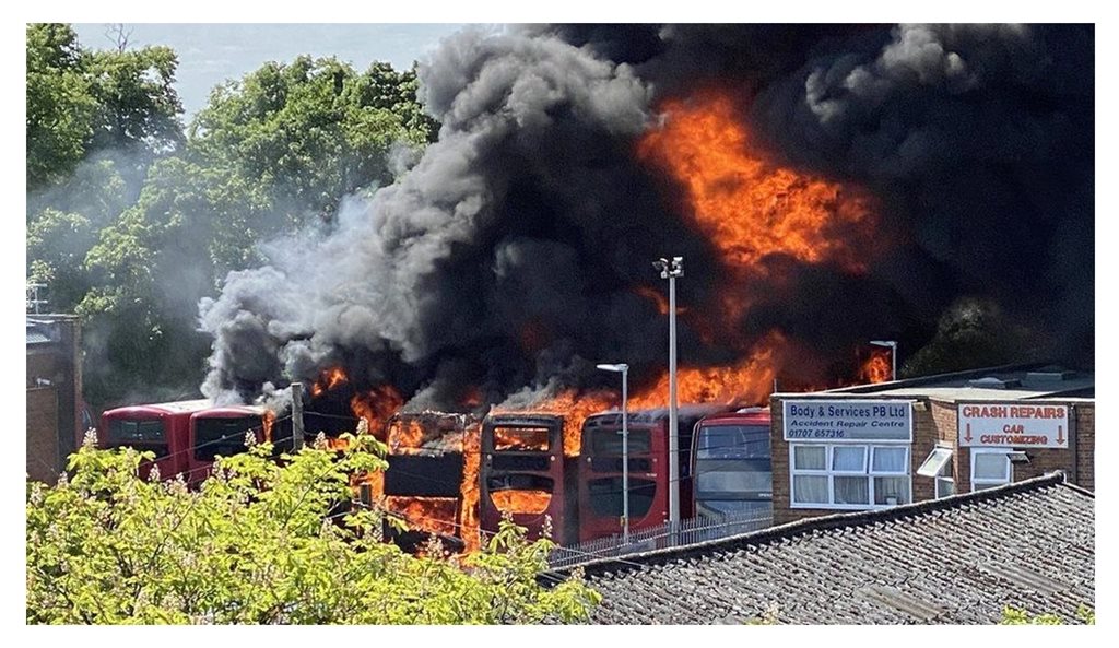 Potters Bar bus depot fire