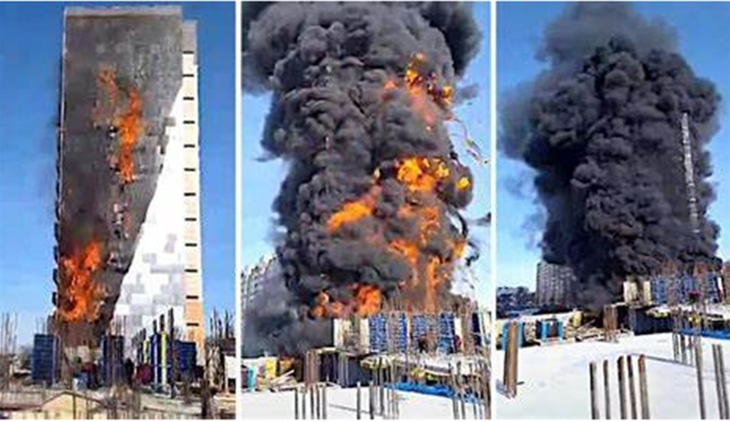 Russian high-rise blaze highlights dangers of construction site fires